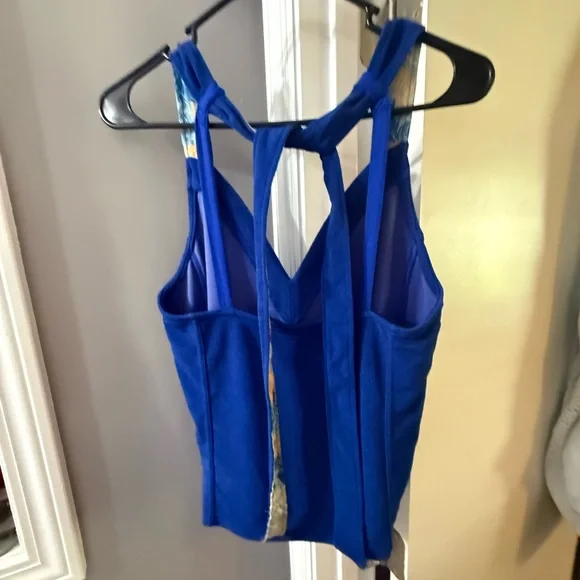 Free People Cobalt Blue V-Neck Tank with Strappy Back - Picture 5 of 6